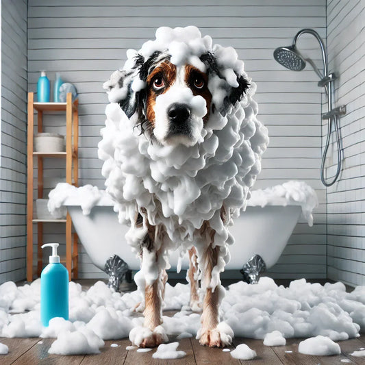 Champú sin espuma en perro con piel sensible – cuidado natural
